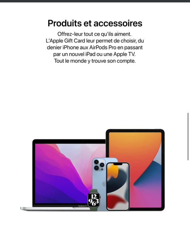 Carte Cadeau Apple
